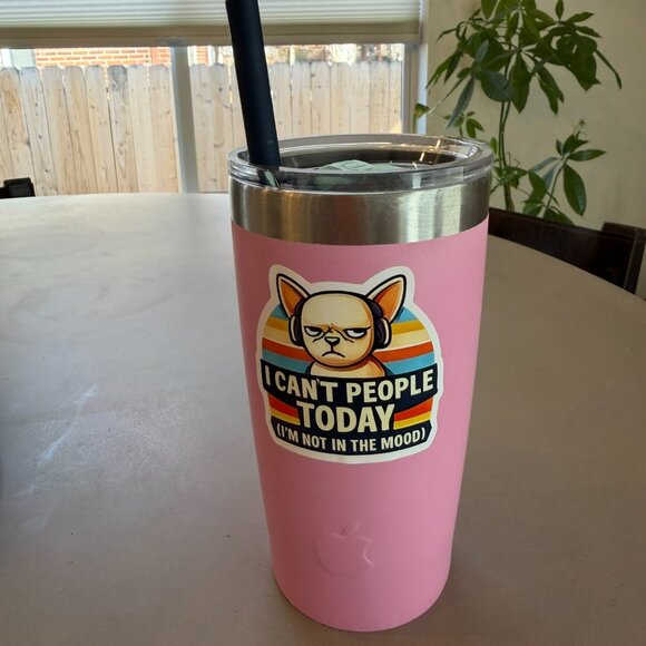 Set of 2 Funny Sarcastic Dog Vinyl Stickers “I Can’t People Today” - Picture 4 of 6